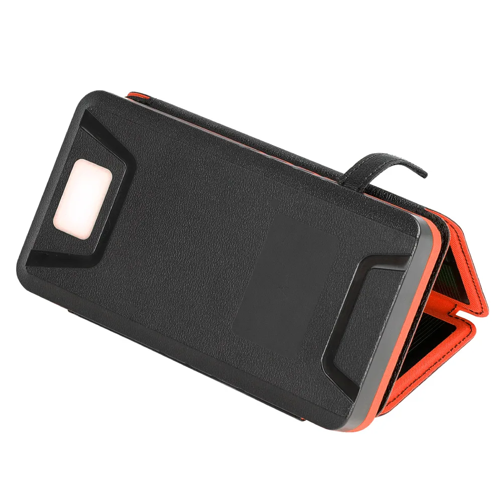 Солнечный PowerBank iBattery YD-820S с дополнительными панелями и фонариком 26800 mAh orange — фото 8
