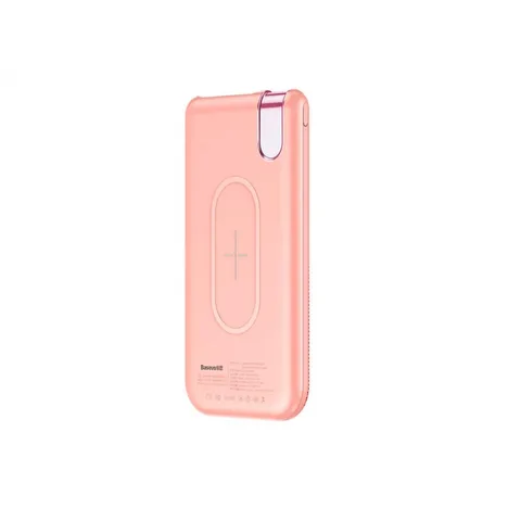 Power Bank Baseus Thin Version з бездротовою зарядкою Wireless Charger QI на 10000mAh (PPALL-QY04) Pink