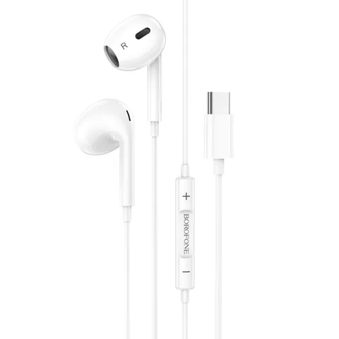 Наушники BOROFONE BM80 Max Gorgeous Type-C wire-controlled digital earphones with microphone White (BM80CW)