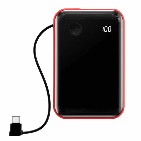 Power Bank Baseus Mini S Digital Display with USB Type-C cable 15W на 10000mAh (PPXF-A09) Red