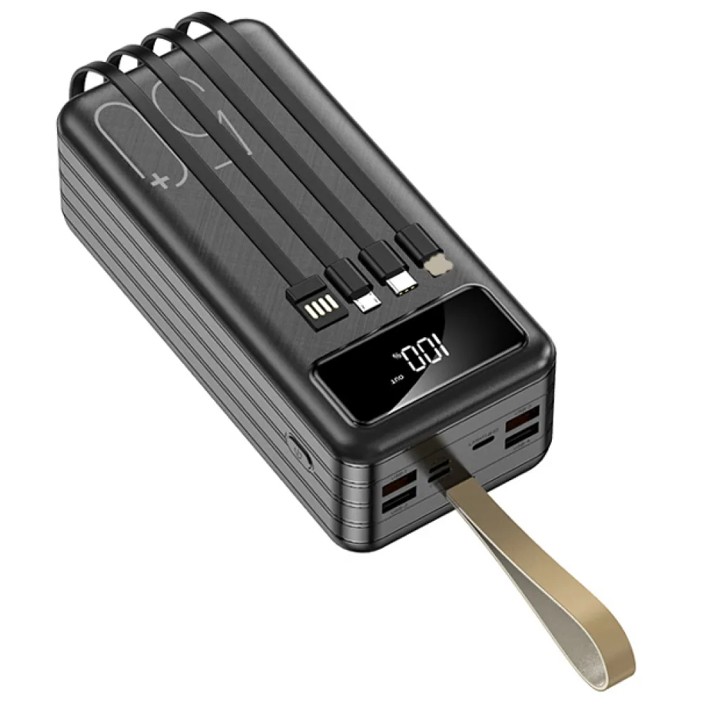 Power Bank iBattery YM-320DX со встроенным кабелем и фонариком 10W на 50000 mAh black