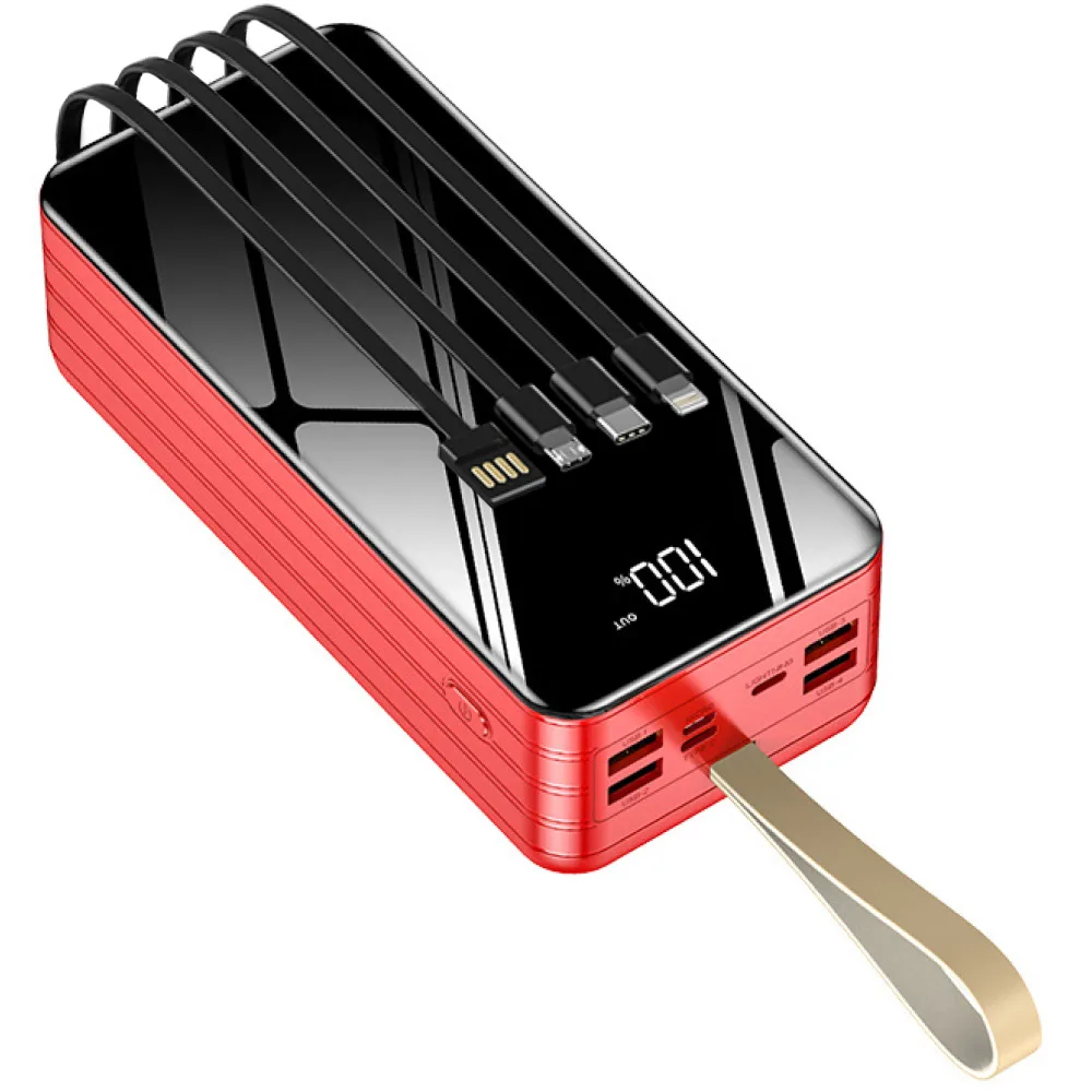 Power Bank iBattery YM-325DX со встроенным кабелем и фонариком 10W на 50000 mAh red