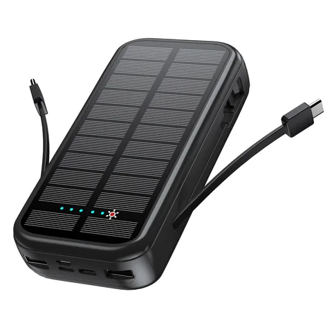 Повербанк від сонця iBattery XNP88S із вбудованими проводами 20000 mAh чорний