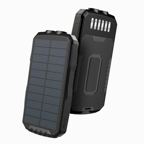 Power Bank на сонячній батареї iBattery YD-819s з ліхтариком 25000 mAh чорний