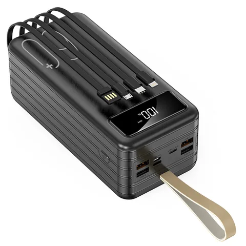Power Bank iBattery YM-321DX із вбудованим кабелем та ліхтариком 10W на 60000 mAh black