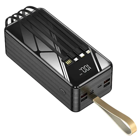 Power Bank iBattery YM-326DX із вбудованим кабелем та ліхтариком 10W на 60000 mAh black