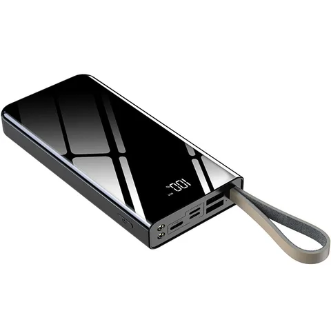 Глянцевий повербанк iBattery з ліхтариком YM-257 на 20000 mAh black