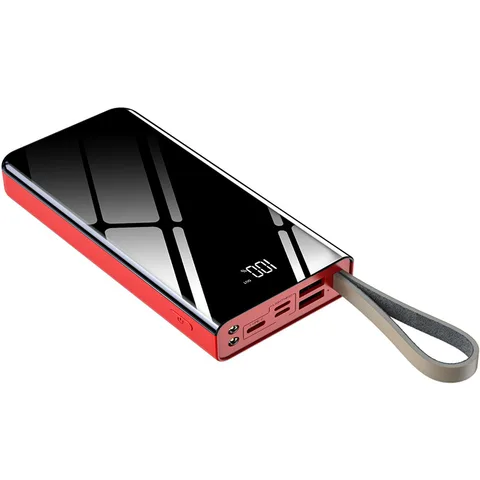 Глянцевий повербанк iBattery з ліхтариком YM-257 на 20000 mAh red