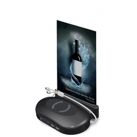 PowerBank меню для кафе та ресторанів з бездротовою зарядкою QI 10000 mAh black