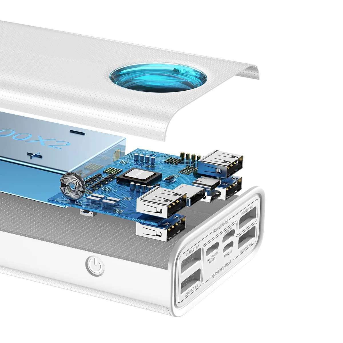 Power Bank Baseus Amblight Digital Display Quick Charge 65W на 30000mAh (PPLG-A02) White — фото 5