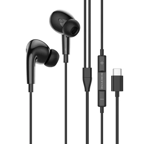 Наушники BOROFONE BM80 Pro Elegant Type-C wire-controlled digital earphones with microphone Black (BM80PCB)