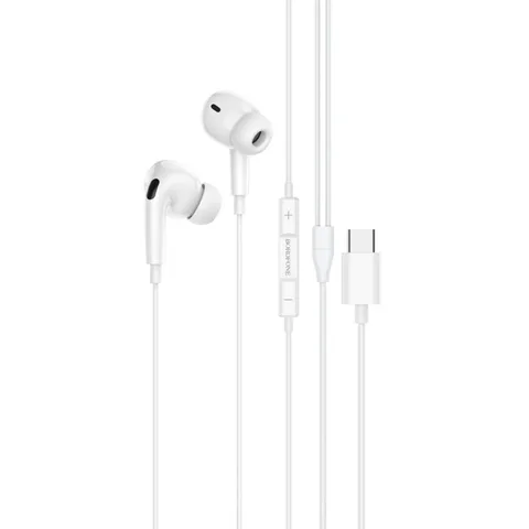 Наушники BOROFONE BM80 Pro Elegant Type-C wire-controlled digital earphones with microphone White (BM80PCW)