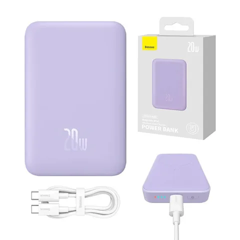 Power Bank Baseus Magnetic Mini Wireless Fast Charge 20W на 10000mAh (PPCX110105) Purple