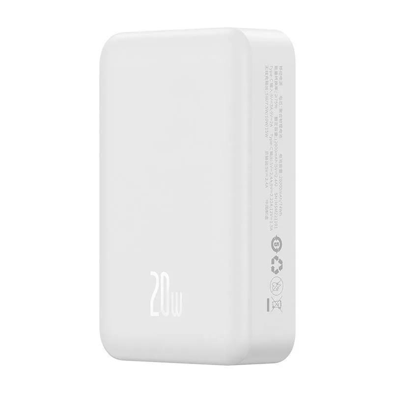 Power Bank Baseus Magnetic Mini Wireless Fast Charge 20W на 20000mAh (PPCX150002) White — фото 4