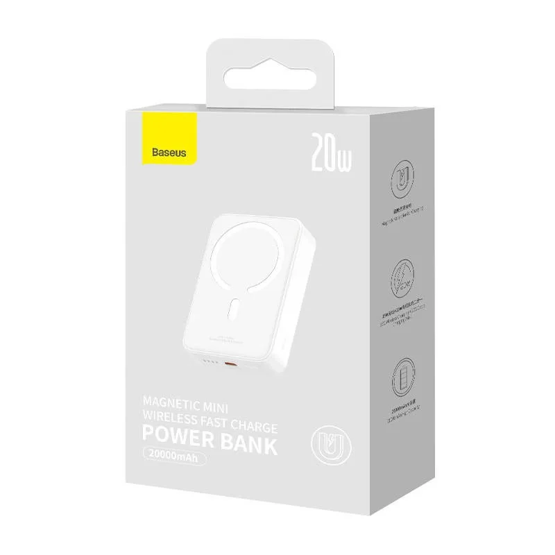 Power Bank Baseus Magnetic Mini Wireless Fast Charge 20W на 20000mAh (PPCX150002) White — фото 7