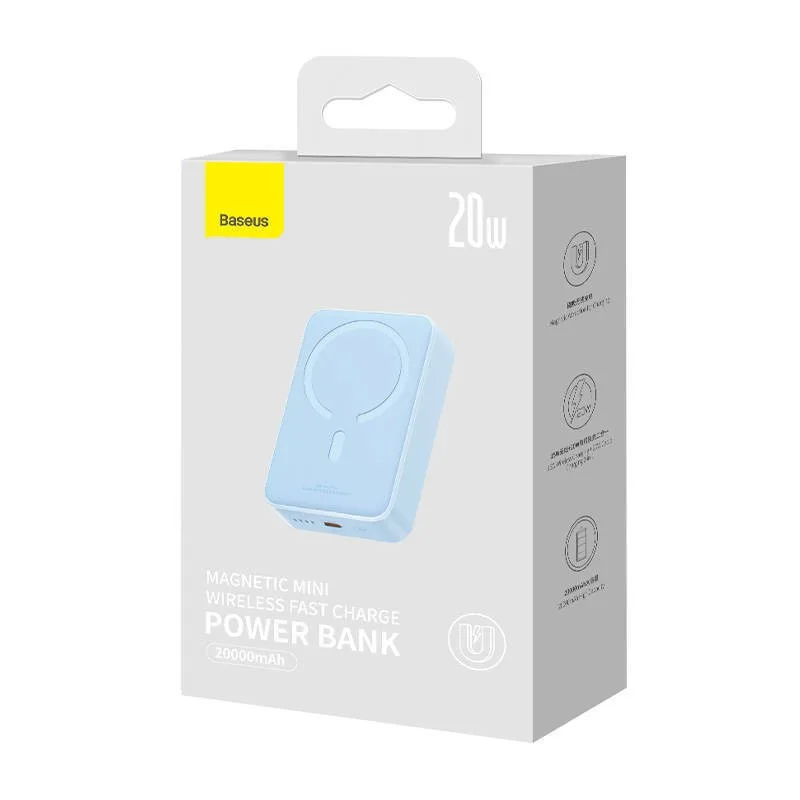Power Bank Baseus Magnetic Mini Wireless Fast Charge 20W на 20000mAh (PPCX150003) Blue — фото 7