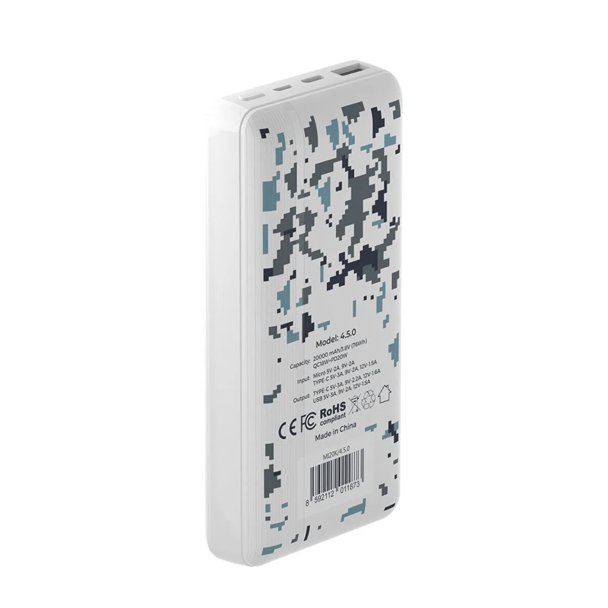 Power Bank Mibrand 4.5.0 20W на 20000mAh (MI20K/4.5.0) Snow Leopard — фото 3
