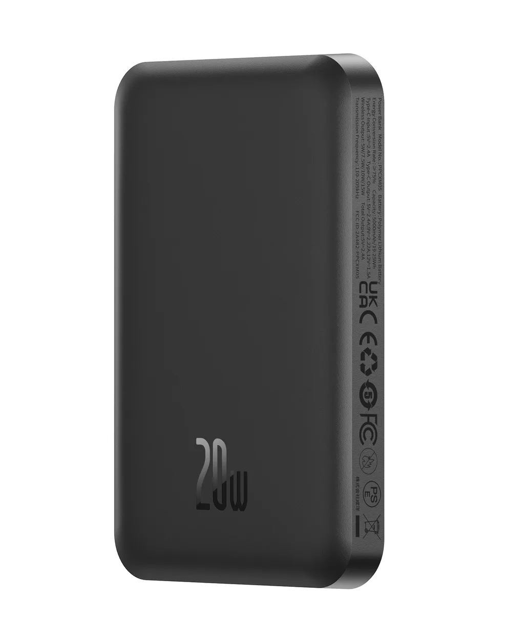 Power Bank OS-Baseus Magnetic Mini Wireless Fast Charge Power Bank 5000mAh 20W з кабелем (P10022107113-00) Cluster Black — фото 2
