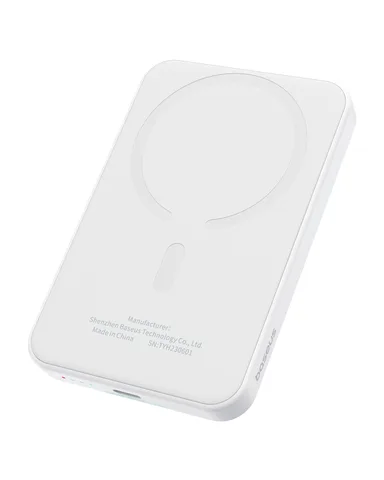 Power Bank OS-Baseus Magnetic Mini Wireless Fast Charge Power Bank 5000mAh 20W з кабелем (P10022107223-00) Stellar White