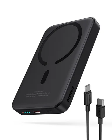 Power Bank OS-Baseus Magnetic Mini Air Wireless Fast Charge Power Bank 10000mAh 20W з кабелем (P10059001113-00) Cluster Black