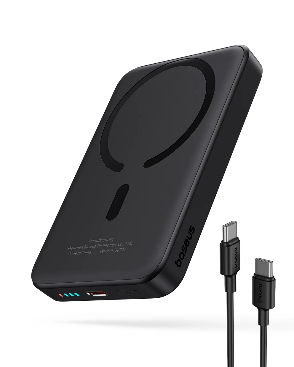 Power Bank OS-Baseus Magnetic Mini Air Wireless Fast Charge Power Bank 10000mAh 20W з кабелем (P10059001113-00) Cluster Black
