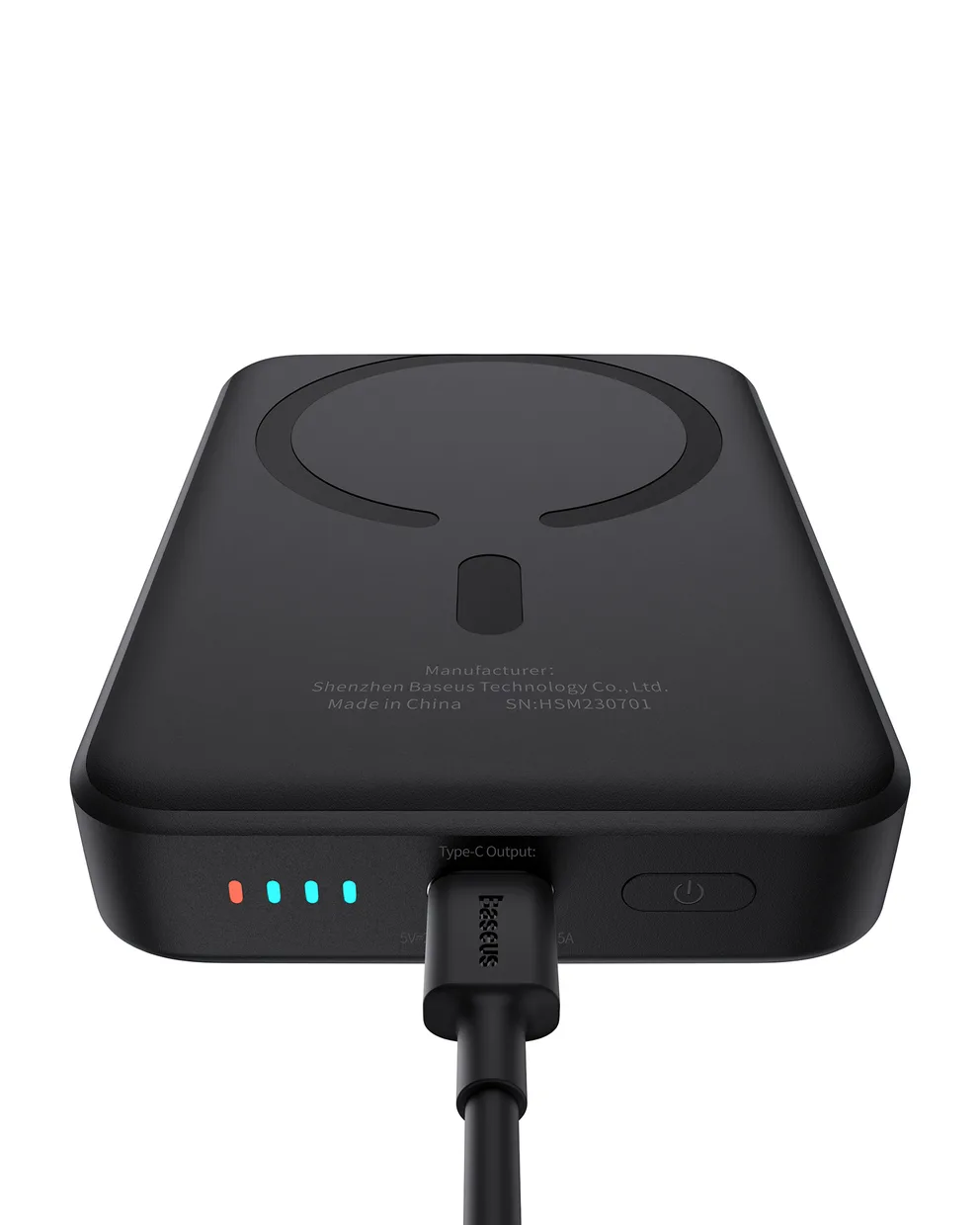 Power Bank OS-Baseus Magnetic Mini Air Wireless Fast Charge Power Bank 10000mAh 20W з кабелем (P10059001113-00) Cluster Black — фото 2