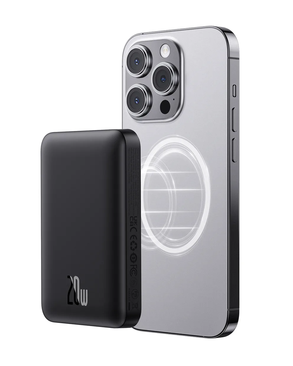 Power Bank OS-Baseus Magnetic Mini Air Wireless Fast Charge Power Bank 10000mAh 20W з кабелем (P10059001113-00) Cluster Black — фото 11