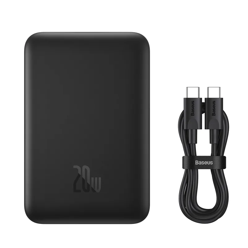 Power Bank OS-Baseus Magnetic Mini Air Wireless Fast Charge Power Bank 10000mAh 20W з кабелем (P10059001113-00) Cluster Black — фото 12