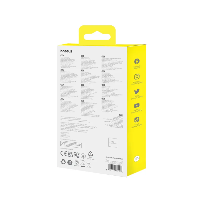 Power Bank OS-Baseus Magnetic Mini Air Wireless Fast Charge Power Bank 10000mAh 20W з кабелем (P10059001113-00) Cluster Black — фото 14