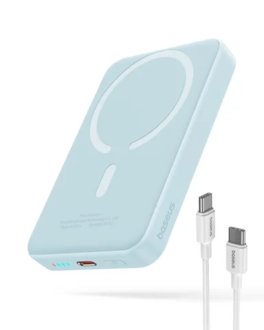 Power Bank OS-Baseus Magnetic Mini Air Wireless Fast Charge Power Bank 10000mAh 20W з кабелем (P10059001313-00) Galaxy Blue