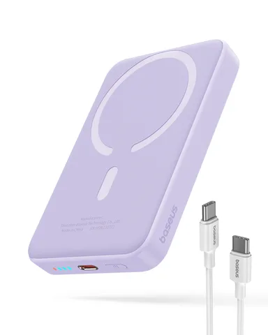 Power Bank OS-Baseus Magnetic Mini Air Wireless Fast Charge Power Bank 10000mAh 20W з кабелем (P10059001513-00) Nebula Purple