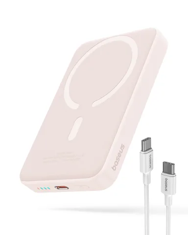 Power Bank OS-Baseus Magnetic Mini Air Wireless Fast Charge Power Bank 10000mAh 20W з кабелем (P10059001413-00) Baby Pink