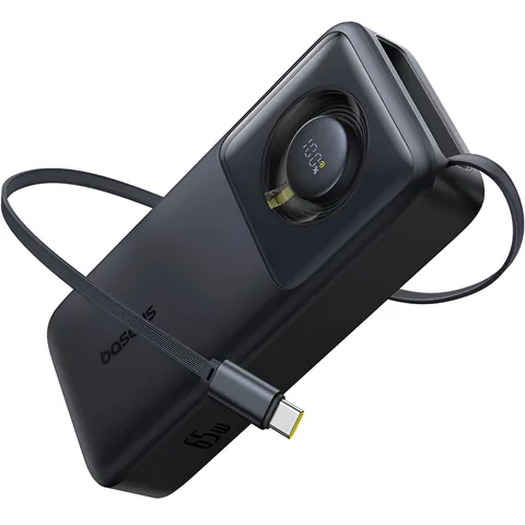 Power Bank Baseus Free2Pull with Retractable Cable 20000mAh 65W (P10073700123-00) Cosmic Black