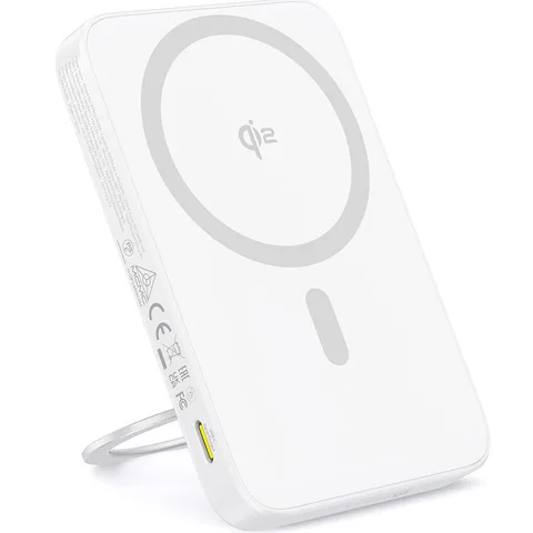 Power Bank Baseus PicoGo Qi2 Magnetic with Rotatable Stand 5000mAh 20W з кабелем (P10076800213-01) Moon White