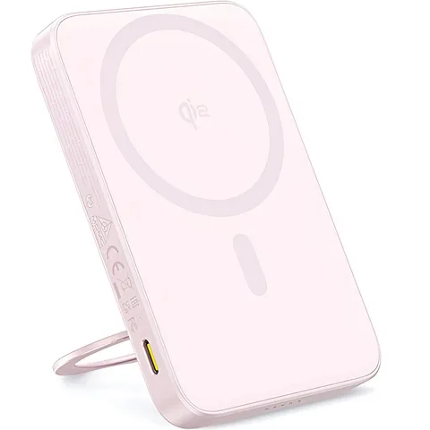 Power Bank Baseus PicoGo Qi2 Magnetic with Rotatable Stand 5000mAh 20W з кабелем (P10076800413-00) Baby Pink