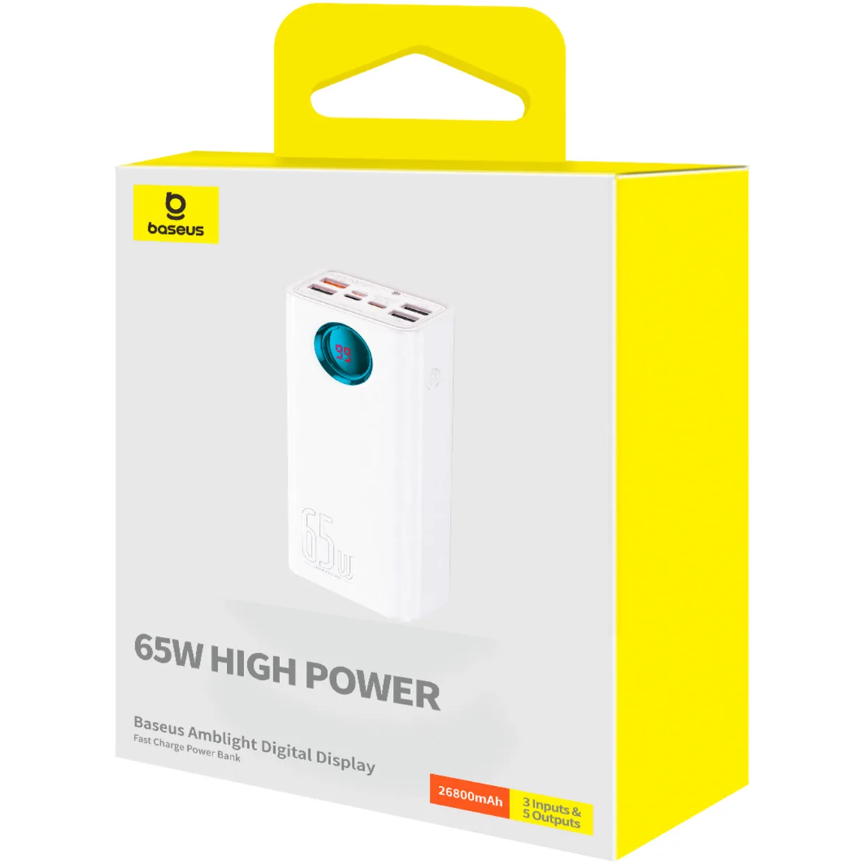 Power Bank Baseus Amblight Digital Display Fast Charge 26800mAh 65W (P10022402223-00) Stellar White — фото 6