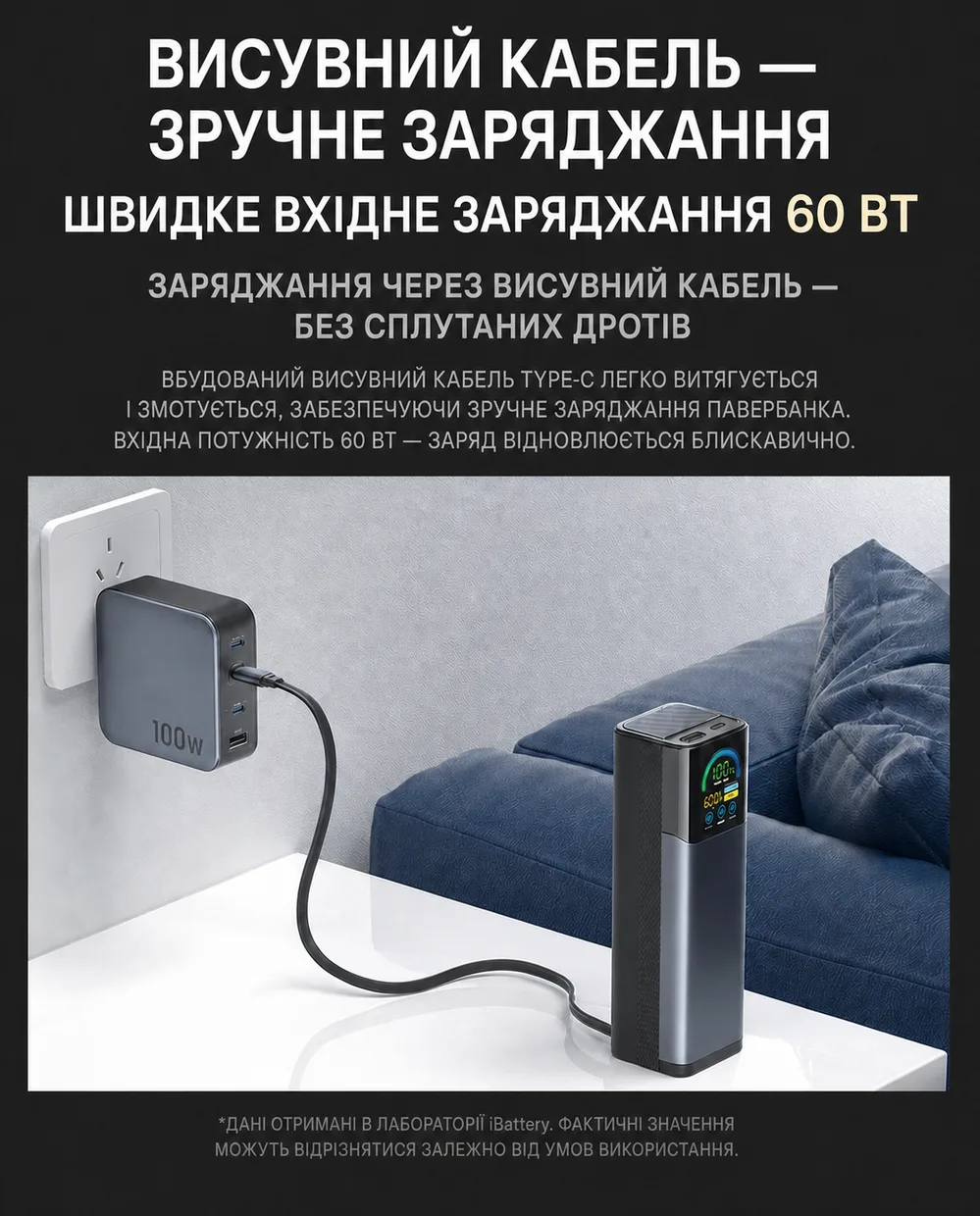Powerbank iBattery YT-2291 27000mAh 145W Grey — фото 9