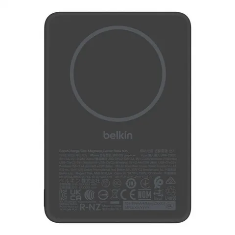 Power Bank Belkin 10000mAh 20W PD/Qi2 Slim Magnetic Black (BPD015HQBK)