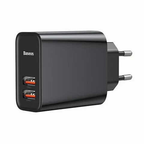 Мережевий зарядний пристрій Baseus Speed ​​QC3.0 (U+U) 30W 5A 2USB (CCFS-E01) Black
