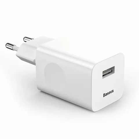 Мережевий зарядний пристрій Baseus Charging QC 2.4 A USB Type-A (CCALL-BX02) White