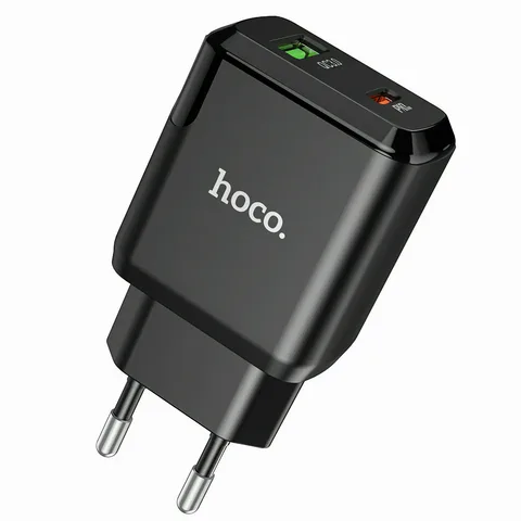 Мережевий зарядний пристрій Hoco N5 1USB + Type-C PD20W+QC3.0 Black