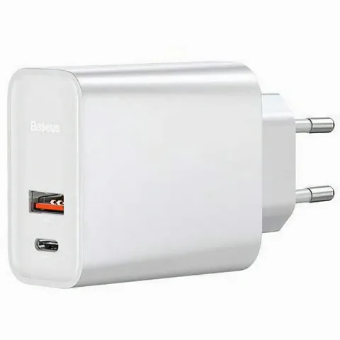 Мережевий зарядний пристрій Baseus Wall Charger PPS QC USB/Type-C 3A (CCFS-C02) White
