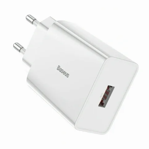 Мережевий зарядний пристрій Baseus Speed ​​Mini QC 18W (3A) USB Type-A (CCFS-W02) White