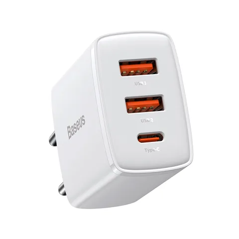 Мережевий зарядний пристрій Baseus Compact Quick Charger 2+C на 30W (CCXJ-E02) White
