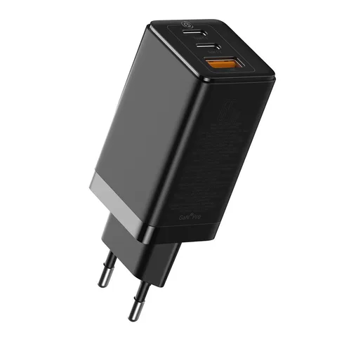 Мережний зарядний пристрій Baseus GaN2 Pro Quick Charger 2C+U на 65W (CCGAN2P-B01) Black