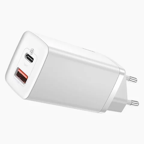 Мережевий зарядний пристрій Baseus GaN2 Lite Quick Charger Type-C+USB на 65W (CCGAN2L-B02) White