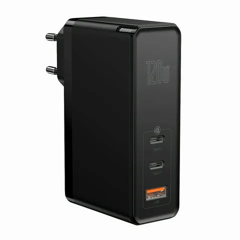 Мережевий зарядний пристрій Baseus GaN2 Pro Quick Charger 2Type-C+U на 120W (CCGAN-J01) Black