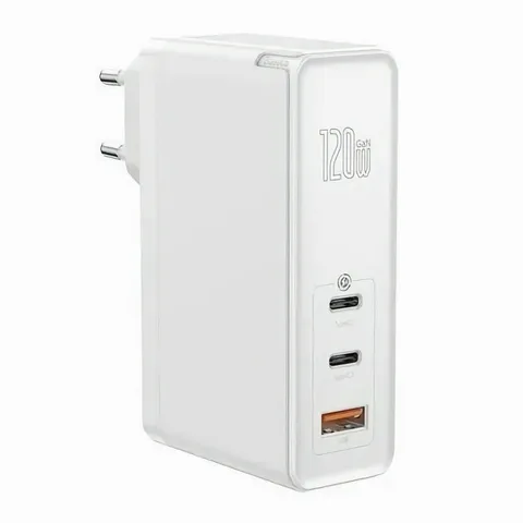 Мережевий зарядний пристрій Baseus GaN2 Pro Quick Charger 2Type-C+U на 120W (CCGAN-J02) White