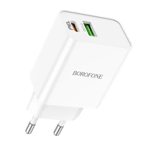 Мережевий зарядний пристрій Borofone BA69AW Resource PD20W+QC3.0 charger White