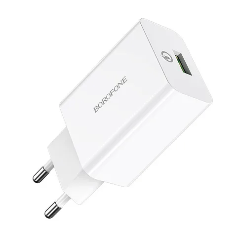 Мережевий зарядний пристрій Borofone BA21AW Long journey single port QC3.0 charger White